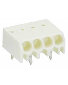 PCB terminal block; 1.5 mm²; Pin spacing 3.5 mm; 4-pole; PUSH WIRE®; 1,50 mm²; white