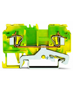 2-conductor ground terminal block; 4 mm²; side and center marking; for DIN-rail 35 x 15 and 35 x 7.5; CAGE CLAMP®; 4,00 mm²; green-yellow