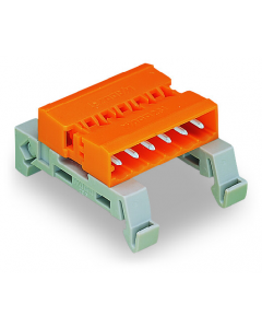 Double pin header; DIN-35 rail mounting; 24-pole; Pin spacing 5.08 mm; orange