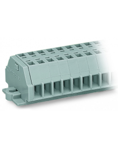 2-conductor terminal strip; 8-pole; without push-buttons; with snap-in mounting feet; for plate thickness 0.6 - 1.2 mm; Fixing hole 3.5 mm Ø; 1.5 mm²; CAGE CLAMP®; 1,50 mm²; gray