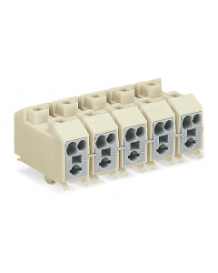 Power supply connector; without push-buttons; with snap-in mounting feet; without ground contact; 4-pole; white