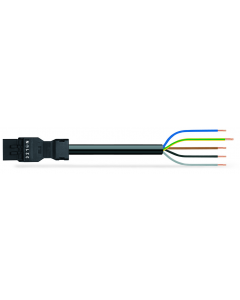 pre-assembled connecting cable; Eca; Plug/open-ended; 5-pole; Cod. A; H05VV-F 5G 1.5 mm²; 3 m; 1,50 mm²; black