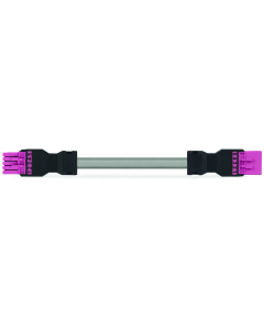 pre-assembled interconnecting cable; Eca; Socket/plug; 5-pole; Cod. B; 2 m; 1,00 mm²; pink
