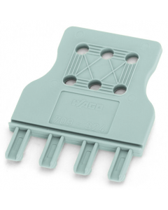 Strain relief plate; 2-pole; for 10 mm wide terminal blocks; gray