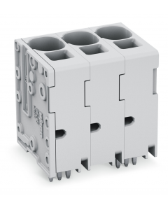 PCB terminal block; Pin spacing 10 mm; W pinning; 3-pole; Push-in CAGE CLAMP®; gray