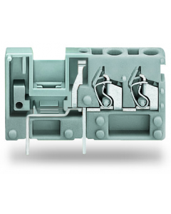 Stackable 2-conductor PCB terminal block; with commoning option; 2.5 mm²; Pin spacing 5 mm; 1-pole; CAGE CLAMP®; 2,50 mm²; gray