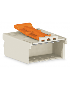 1-conductor male connector; Integrated release lever; direct marking; 1.5 mm²; Pin spacing 3.5 mm; 5-pole; 1,50 mm²; light gray