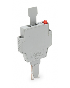 Fuse plug; with pull-tab; for miniature metric fuses 5 x 20 mm and 5 x 25 mm; with blown fuse indication by neon lamp; 120 V; 6 mm wide; gray