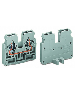 2-conductor end terminal block; without push-buttons; with fixing flange M3; for screw or similar mounting types; Fixing hole 3.2 mm Ø; 2.5 mm²; CAGE CLAMP®; 2,50 mm²; light gray
