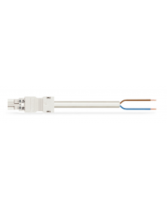 pre-assembled connecting cable; Eca; Plug/open-ended; 2-pole; Cod. A; H05VV-F 2 x 2.5 mm²; 7 m; 2,50 mm²; white