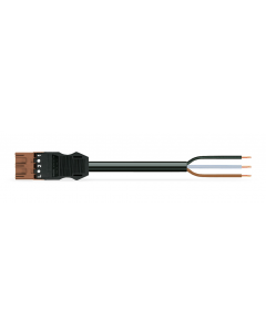 pre-assembled connecting cable; Cca; Plug/open-ended; 3-pole; Cod. S; 2 m; 1,50 mm²; brown