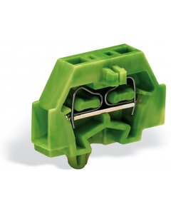 2-conductor terminal block; without push-buttons; with snap-in mounting foot; for plate thickness 0.6 - 1.2 mm; Fixing hole 3.5 mm Ø; 1.5 mm²; CAGE CLAMP®; 1,50 mm²; green-yellow
