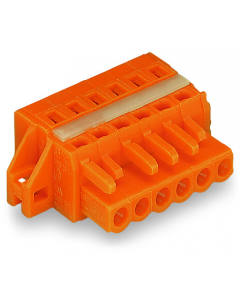 1-conductor female plug; clamping collar; 2.5 mm²; Pin spacing 5.08 mm; 19-pole; 2,50 mm²; orange