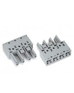 Socket; 4-pole; Cod. B; 4,00 mm²; gray