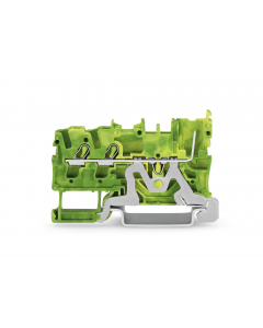 2-conductor/1-pin ground carrier terminal block; suitable for Ex nA applications; for DIN-rail 35 x 15 and 35 x 7.5; 2.5 mm²; Push-in CAGE CLAMP®; 2,50 mm²; green-yellow