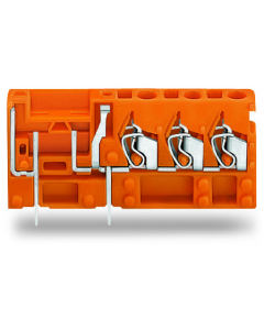 Stackable 3-conductor PCB terminal block; with fuse mounting; 2.5 mm²; Pin spacing 5.08 mm; 1-pole; CAGE CLAMP®; 2,50 mm²; orange