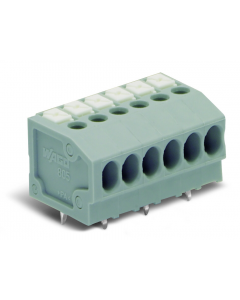 PCB terminal block; push-button; 1.5 mm²; Pin spacing 3.5 mm; 15-pole; Push-in CAGE CLAMP®; 1,50 mm²; gray