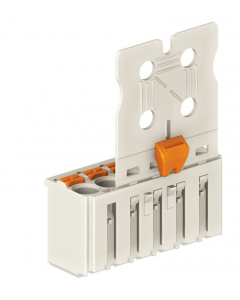 1-conductor female plug; Gripping plate sliding connector release; 2.5 mm²; Pin spacing 5 mm; 3-pole; 2,50 mm²; light gray