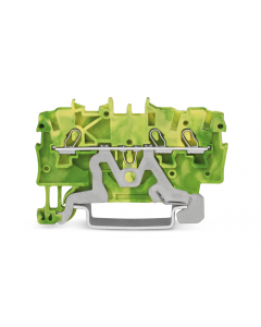 TOPJOB®S ground terminal block; rail mount; 3-conductor; 3.5 mm wide; green-yellow