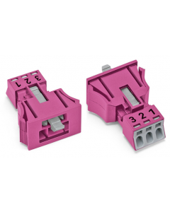 Snap-in plug; 3-pole; Cod. B; 1,50 mm²; pink