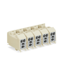 Power supply connector; without push-buttons; with snap-in mounting feet; without ground contact; 3-pole; white