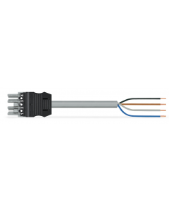 pre-assembled connecting cable; Eca; Socket/open-ended; 4-pole; Cod. B; Control cable 4 x 1.0 mm²; 7 m; 1,00 mm²; gray