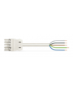 pre-assembled connecting cable; Eca; Socket/open-ended; 5-pole; Cod. A; H05VV-F 5G 2.5 mm²; 3 m; 2,50 mm²; white