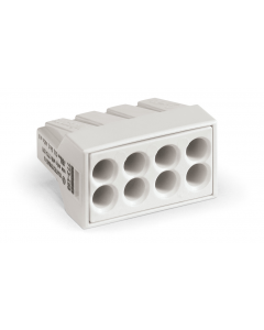 PUSH WIRE® connector for junction boxes; 8-conductor; suitable for Ex ee II applications; light gray housing; light gray face