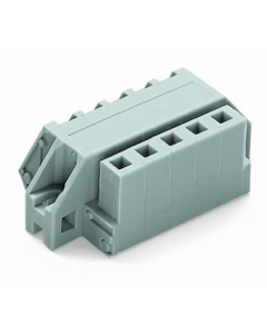 1-conductor female plug; angled; clamping collar; 2.5 mm²; Pin spacing 5 mm; 17-pole; 2,50 mm²; gray