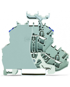 Double-deck terminal block; shield/through (Shield/N); with gray separator; with marker carrier; rail mount; 2-conductor; 6.2 mm wide; gray