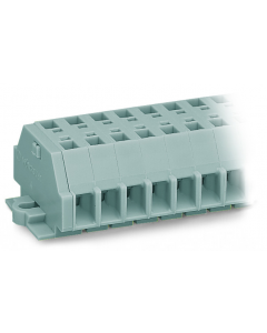 2-conductor terminal strip; 7-pole; without push-buttons; with snap-in mounting feet; for plate thickness 0.6 - 1.2 mm; Fixing hole 3.5 mm Ø; 2.5 mm²; CAGE CLAMP®; 2,50 mm²; gray