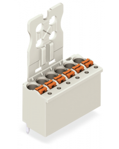 1-conductor female plug; push-button; Gripping plate; direct marking; 1.5 mm²; Pin spacing 3.5 mm; 5-pole; 1,50 mm²; light gray