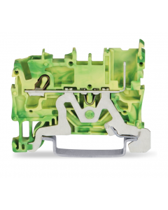 1-conductor/1-pin ground carrier terminal block; suitable for Ex nA applications; for DIN-rail 35 x 15 and 35 x 7.5; 2.5 mm²; Push-in CAGE CLAMP®; 2,50 mm²; green-yellow