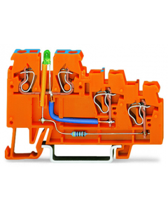 3-conductor sensor supply terminal block; LED (green); 2.5 mm²; CAGE CLAMP®; 2,50 mm²; orange