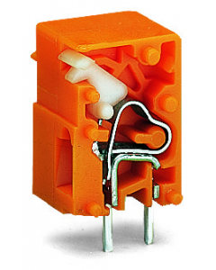 Stackable PCB terminal block; push-button; 2.5 mm²; Pin spacing 10.16 mm; 1-pole; CAGE CLAMP®; 2,50 mm²; orange