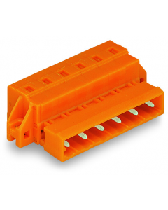 1-conductor male connector; clamping collar; 2.5 mm²; Pin spacing 7.62 mm; 4-pole; 2,50 mm²; orange