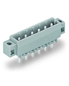 Male header; 5-pole; THT; 1.0 x 1.0 mm solder pin; straight; mounting flange; pin spacing 5 mm; gray