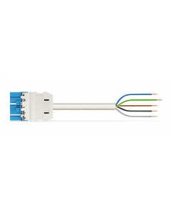 pre-assembled connecting cable; Eca; Plug/open-ended; 5-pole; Cod. I; H05Z1Z1-F 5G 2.5 mm²; 1 m; 2,50 mm²; blue