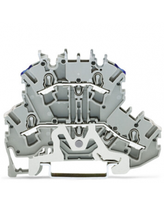 Double-deck terminal block; shield/through (Shield/N); rail mount; 2-conductor; 5.2 mm wide; gray