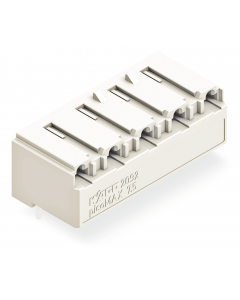 THT female header; 0.4 x 1.3 mm solder pin; angled; Pin spacing 7.5 mm; 3-pole; light gray