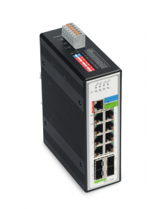 Industrial managed switch; 8 - 10/100/1000 Mb/s ports; 4 - 1000 Mb/s Fiber Optic ports