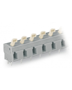 PCB terminal block; push-button; 2.5 mm²; Pin spacing 10/10.16 mm; 4-pole; CAGE CLAMP®; commoning option; 2,50 mm²; gray