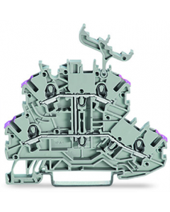 TOPJOB®S double-deck terminal block;internally commoned; with marker carrier; rail mount; 4-conductor; 3.5 mm wide; gray