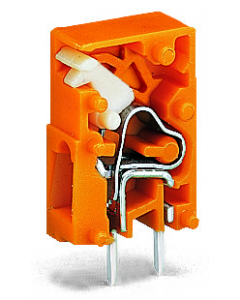 Stackable PCB terminal block; push-button; 2.5 mm²; Pin spacing 5.08 mm; 1-pole; CAGE CLAMP®; 2,50 mm²; orange