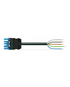 pre-assembled connecting cable; Eca; Socket/open-ended; 5-pole; Cod. I; H05VV-F 5G 1.5 mm²; 2 m; 1,50 mm²; blue