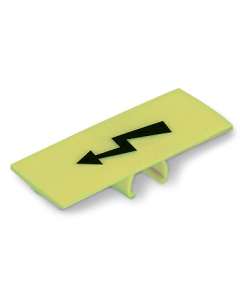 Protective warning marker; with high-voltage symbol, black; yellow