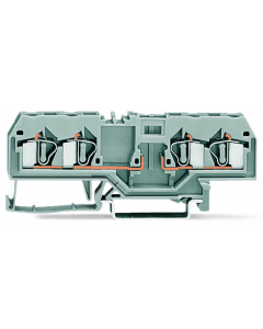 4-conductor carrier terminal block; for DIN-rail 35 x 15 and 35 x 7.5; 4 mm²; CAGE CLAMP®; 4,00 mm²; gray