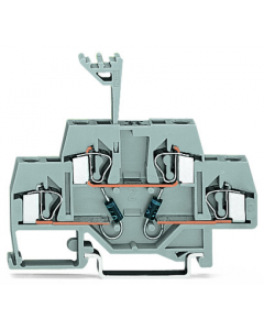 Component terminal block; double-deck; with 2 diodes 1N4007; Bottom anode; for DIN-rail 35 x 15 and 35 x 7.5; 4 mm²; CAGE CLAMP®; 4,00 mm²; gray