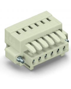 1-conductor female plug; 100% protected against mismating; Screw flange; 1.5 mm²; Pin spacing 3.5 mm; 18-pole; 1,50 mm²; light gray