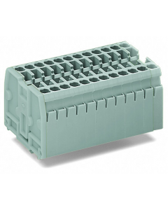 2-conductor terminal strip; 2-pole; without push-buttons; with snap-in mounting feet; for plate thickness 0.6 - 1.2 mm; Fixing hole 3.5 + 0.1 mm Ø; 2.5 mm²; CAGE CLAMP®; 2,50 mm²; gray